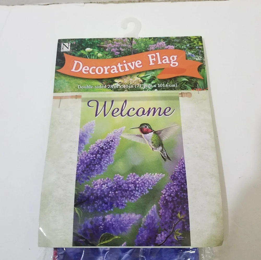 Nicole Welcome Hummingbird Flag 28 x 40 New